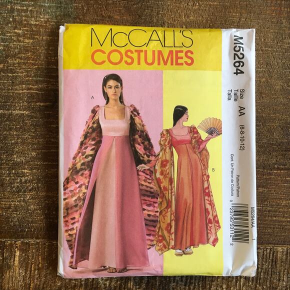 McCalls Sewing Pattern M5264 Asian Mulan Padme Cosplay Fantasy Dress 6-12 UNCUT - Picture 1 of 2